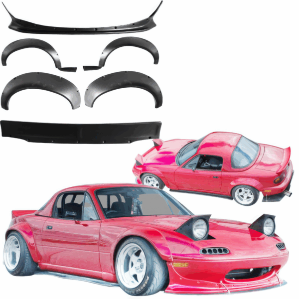 VSaero FRP TKYO Wide Body Kit w Wing 6pc for Mazda Miata MX-5 (NA) 1990-1997