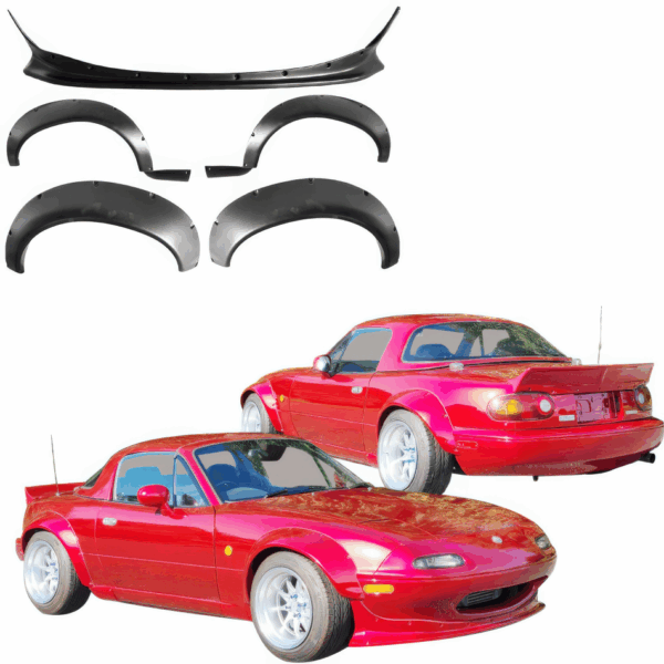 VSaero FRP TKYO Wide Body Kit w Wing 6pc for Mazda Miata MX-5 (NA) 1990-1997 - Image 2